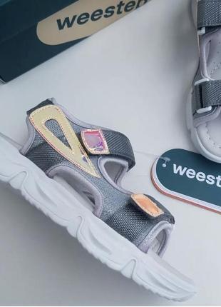 Стильні дитячі босоніжки weestep для дівчинки2 фото