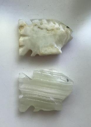 Рыбки из натурального оникса 2 шт комплект статуэток