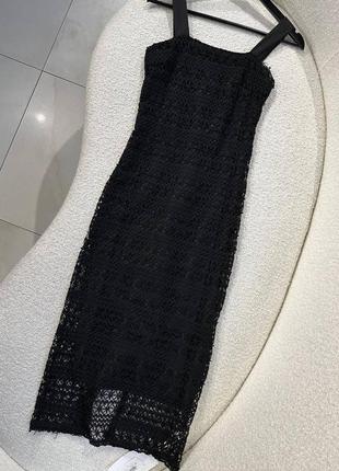 Платье в стиле d&amp;g Черное на брителях классика футляр по сетке