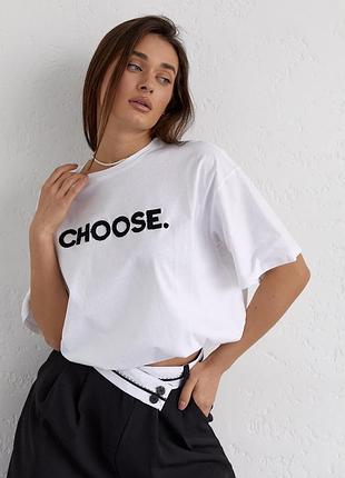 🌿женская футболка с надписью choose🌿