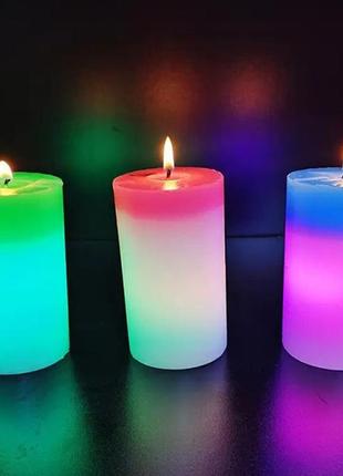 Свічка воскова "хамелеон" candled magic 7 color з led підсвічуванням рожева5 фото