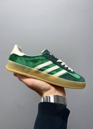 Женские кроссовки adidas x gucci gazelle green 36-37-38-39-40