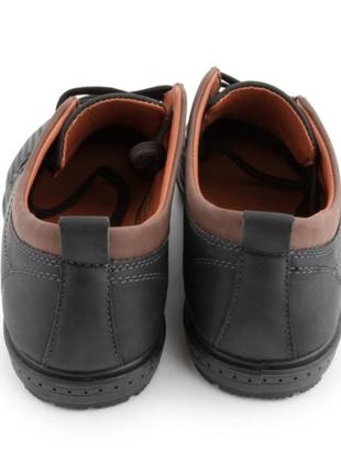 Стильные черные мужские туфли с перфорацией летние дышащие3 фото