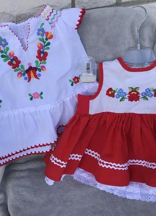 Набор платьев туника вышивка вышиванка народный костюм для девочки размер 74