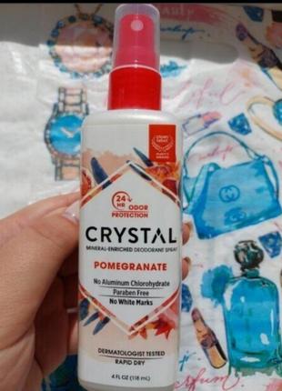 Дезодорант crystal body deodorant spray , мінеральний дезодорант аерозольний, з запахом граната, 1181 фото