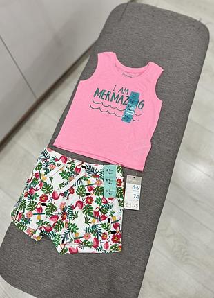 Комплект на девочку майка на шорты primark