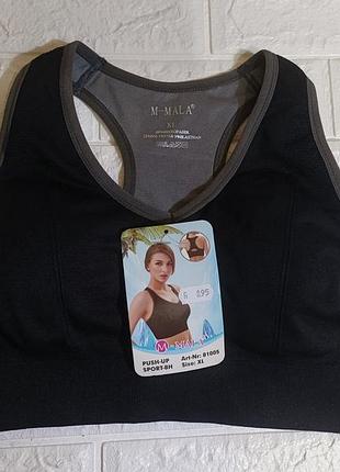 Топ спортивный m-mala с поролоновой чашкой.новой