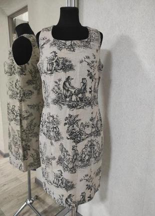Сукня футляр оригінальна дизайнерська в принт картинний в стилі d&g