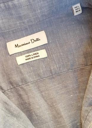 Massimo dutti голубая рубашка 100% лен с длинным рукавом  / с коротким рукавом  / блакитна льняна сорочка3 фото