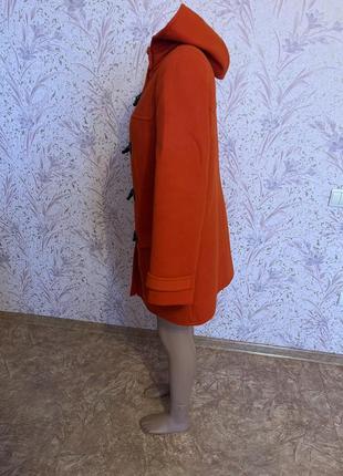 Демисезонная пальто морковного цвета4 фото