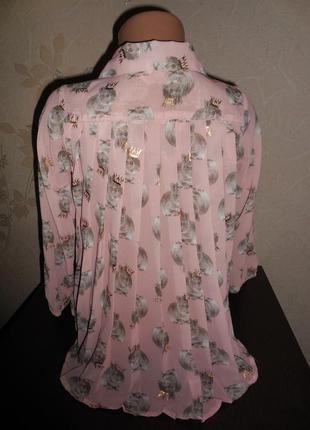 Блуза с кроликами h&amp;m шифон, 4-5 лет (110 см)2 фото