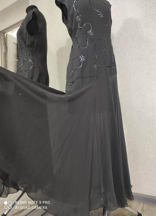 Винтажное платье платье вечернее с шелком дизайнерское эксклюзив mariella burani с вышивкой пайетками3 фото