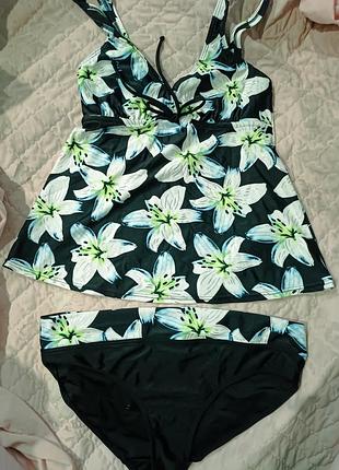 Класний стильний купальник танкіні майка та плавки в басейн пляж.