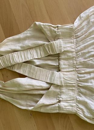 Льняне айворі плаття міді розмір s4 фото