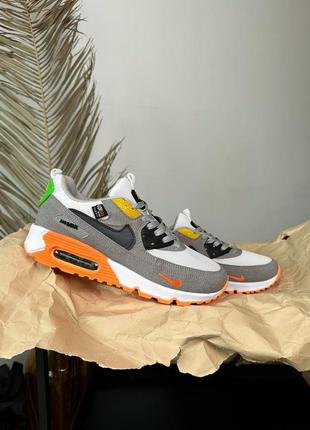 Мужские кроссовки nike air max 90 orange white black найк