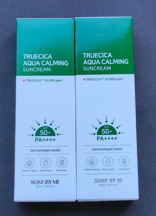 Акція!! 
сонцезахисний крем some by mi truecica aqua calming sun cream spf50pa 50 мл