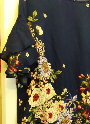 Женская блузка с модными рукавами и цветочным принтом5 фото