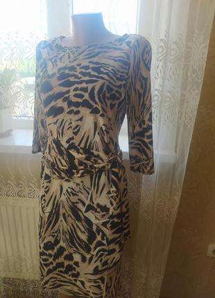 🤎🤍🤎трендовое вискозное перламутровое платье леопардовый принт3 фото