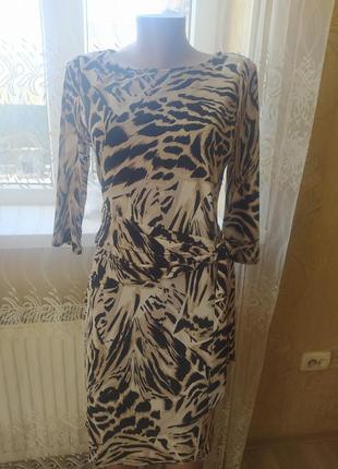 🤎🤍🤎трендовое вискозное перламутровое платье леопардовый принт2 фото