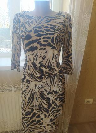 🤎🤍🤎трендовое вискозное перламутровое платье леопардовый принт4 фото