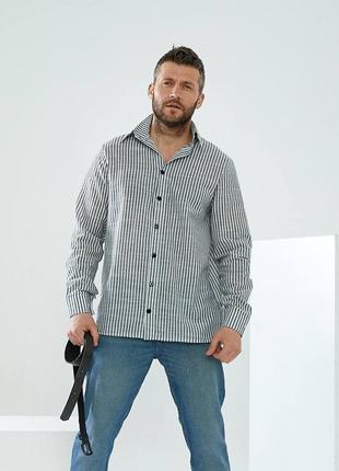 Мужская рубашка из льна aj-346