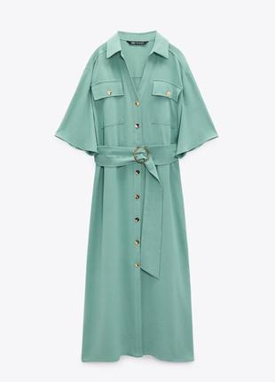 Сукня в сорочковому стилі zara, колекція 2023 року, розмір xs, m4 фото