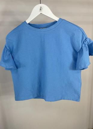 Хлопковая голубая блуза с коротким рукавом от h&amp;m,новая,xs3 фото