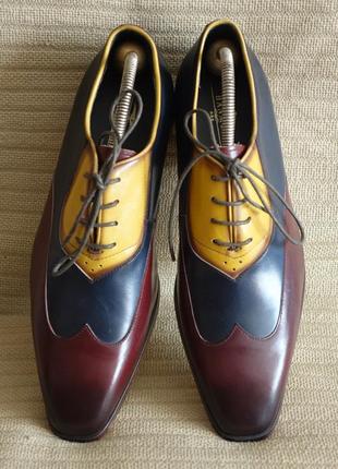Великолепные комбинированные кожаные  туфли- оксфорды hanmce китай 42 р.3 фото