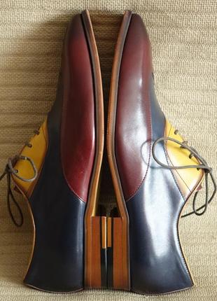 Великолепные комбинированные кожаные  туфли- оксфорды hanmce китай 42 р.7 фото