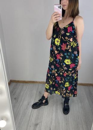 Легкий летний сарафан в цветы от h&amp;m,новый,l🌸