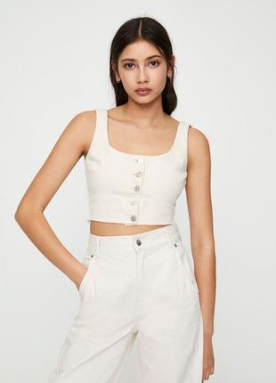 Джинсовый укороченный топ pull&bear s