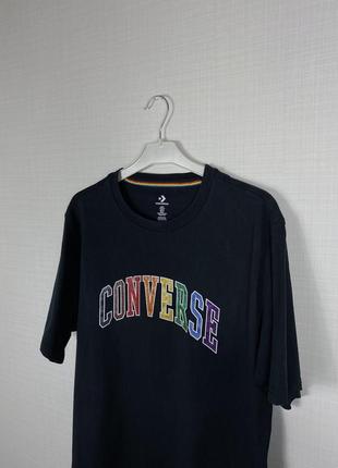 Футболка converse sb cons college logo лого чорна базова принт конверс skate polar (stussy x dickies x carhartt)2 фото