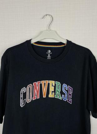 Футболка converse sb cons college logo лого чорна базова принт конверс skate polar (stussy x dickies x carhartt)3 фото