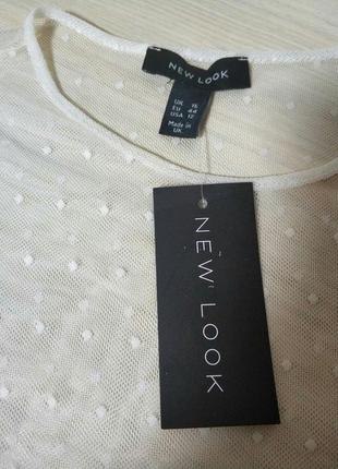 Блуза футболка сетка тюль горох бренд new look, р.162 фото