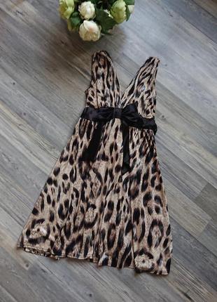 Красивое женское платье леопардовая расцветка р.42/447 фото