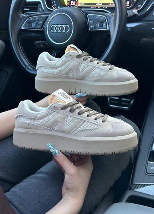 Женские кроссовки new balance ct302 white beige bone, стильная женская обувь,женские кроссовки