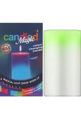 Свічка воскова "хамелеон" candled magic 7 color з led підсвіткою зелена1 фото
