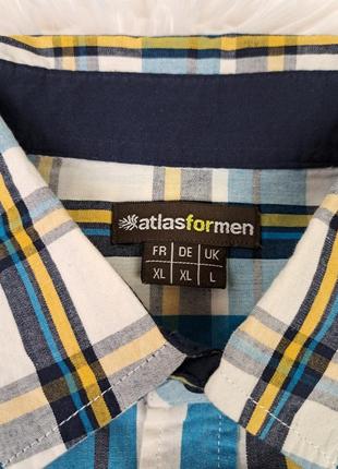 Брендовая стильная рубашка в клетку atlasformen💛🩵7 фото