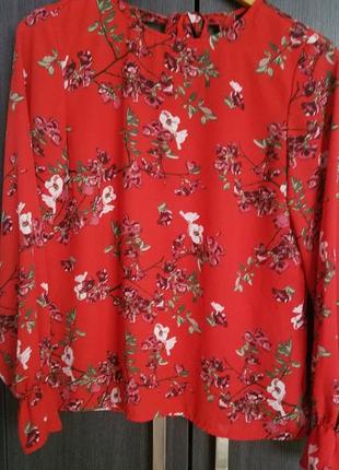 Блуза цветочный принт gina tricot2 фото