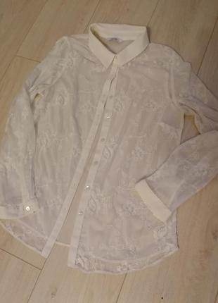 Блуза блузка з вишивкою на сітці george, р. 16