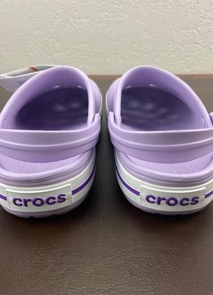 Crocs crocband clog lavender женские кроксы сабо лавандовые шлепанцы босоножки3 фото