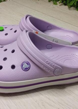 Crocs crocband clog lavender женские кроксы сабо лавандовые шлепанцы босоножки4 фото