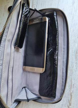 Брендовый кожаный черный оригинальный женский клатч кошелек портмоне купюрник сумка из натуральной кожи radley 100% кожа с брелоком7 фото