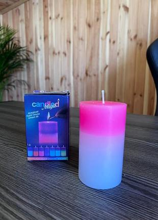 Декоративна  воскова свічка  condied magic 7 color з led підсвіткою і справжнім полум'ям1 фото