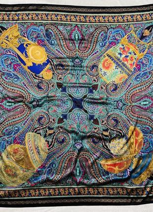 Фантастическая роскошная шелковая большая яркая платок с принтом faberge