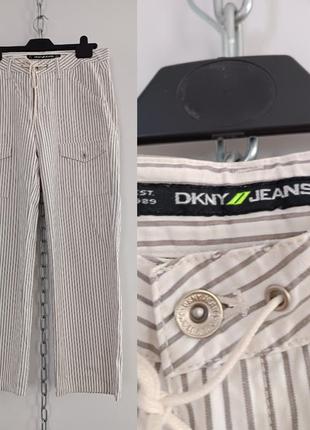 Брюки карго в полоску с шнурком -завязкой dkny jeans, 6(s)1 фото