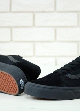 Замшеві, чорні кеди vans old skool, натуральна замша, накладений платіж8 фото