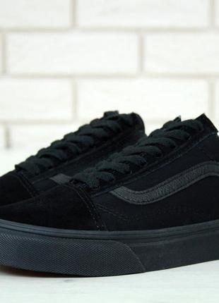 Замшеві, чорні кеди vans old skool, натуральна замша, накладений платіж3 фото