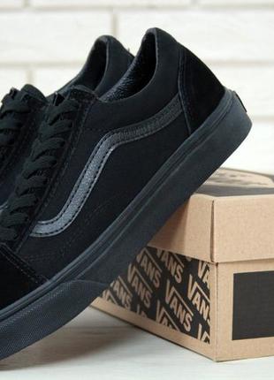 Замшеві, чорні кеди vans old skool, натуральна замша, накладений платіж1 фото