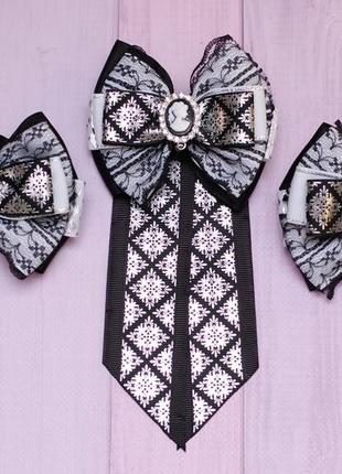 Школьный комплект для девочки: галстук и бантики